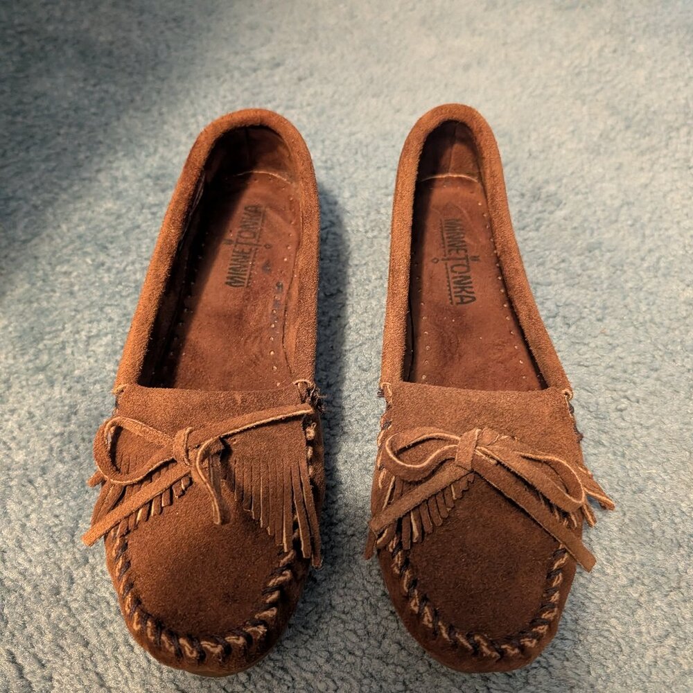Minnetonka Mocassin Brown suede, Size 7.5
